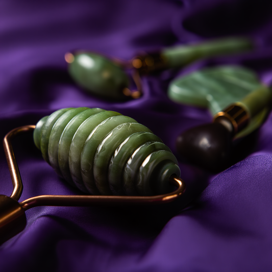 Luxury Natural Xiuyu Jade Roller & Gua Sha Set