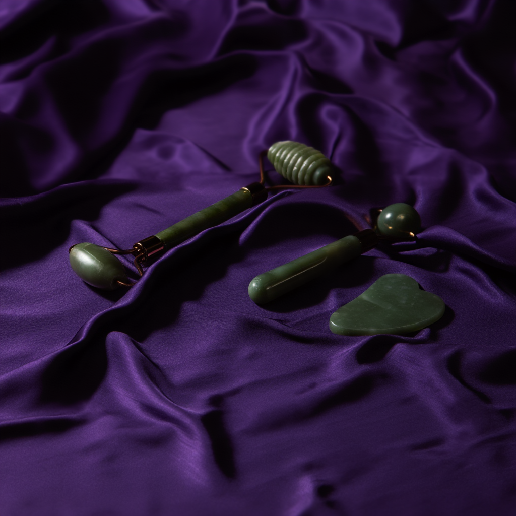 Luxury Natural Xiuyu Jade Roller & Gua Sha Set
