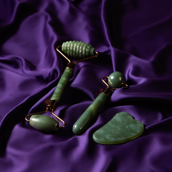 Luxury Natural Xiuyu Jade Roller & Gua Sha Set
